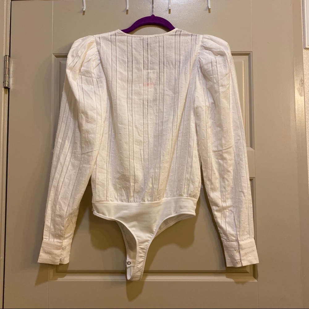 Danielle Bernstein Deep V Neck Cotton Bodysuit - Picture 5 of 6